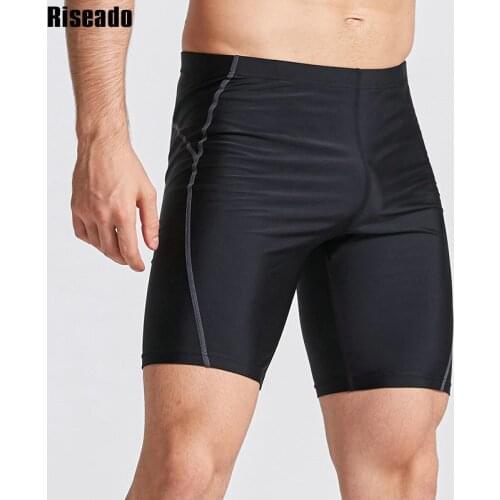 Riseado Black Mens Swimwears Competition Swimsuits Mens Swim Wear Trunks Swimming Suits Shorts Bathing Suits
