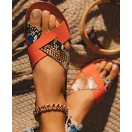Summer Shoes 2021 Women Sandals Fashion Cross Strap Beach Shoes Woman Slides Open Toe Comfort Flat Female Outdoor Slippes