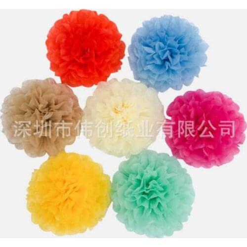 Party Favors 5 inches Pink Round DIY Tissue Paper Pompoms Flowers Balls Kids Birthday Party Baby Shower Decorations