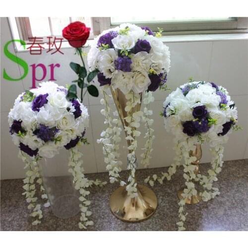 SPR wedding flower ball wedding road lead flower dahlia Rose candlestick table centerpiece flower decoratio Free shipping