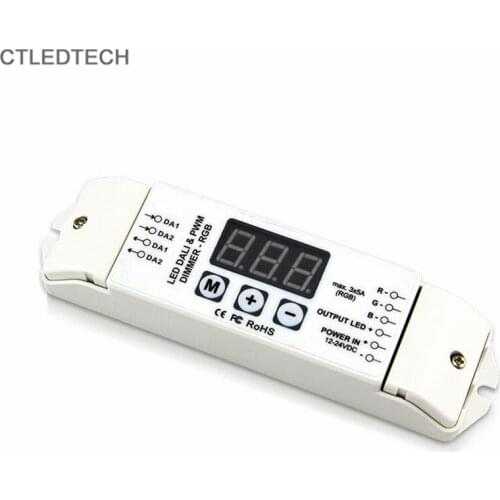 DT6 LED RGB Tape Light 3CH DALI Dimming Driver 12V 24Vdc Dimmable Signal DALI low voltage driver