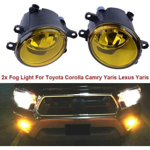 Yellow Lens Amber Fog Light Driving Lamp With H11 Halogen Bulbs For Toyota Corolla Camry Yaris Lexus