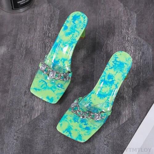 2021 Summer pu Sandals Fashion Women Peep Toe High Heels Lady Shoe Indoor Ytmtloy House Slippers Zapatillas Mujer Casa