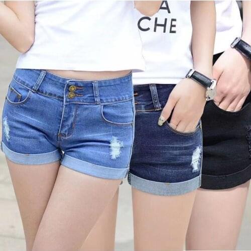 Womens Juniors Mid Rise Jean Shorts Folded Hem Denim Shorts for Women