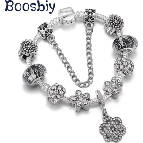 2021 New Trendy Snake Chain Femme Bracelet DIY Silver Plated Charm Bracelet For Women Luxury Brand Jewelry Gift