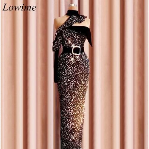 Special Design Middle East Prom Dresses 2019 Long Mermaid High Neck Couture Long Sleeves Evening Party Celebrity Runaway Gowns