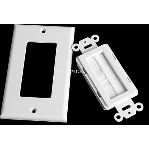 1 Single Gang Bristles Brush Wall Plate Port Insert Cover Outlet Mount Panel Dropship
