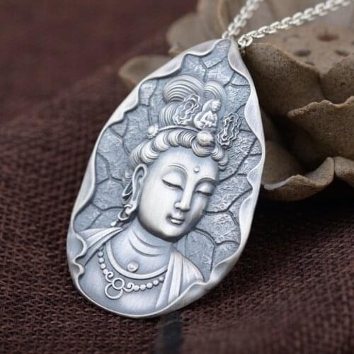 100%s999 namo great wisdom of manjusri bodhisattva pendant Buddhism new sautoir Thai silver wholesale