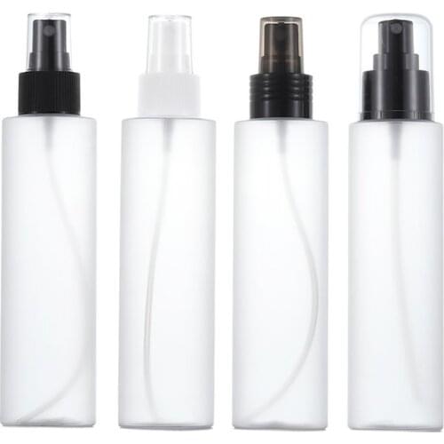 200ML frosted plastic PET bottle black white mist sprayer pump for toner toilet flower water mist perfume essence liquid packing