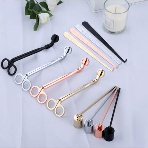 3Pcs/set Stainless Steel Candle Accessory Candle Wick Trimmer Cutter Scissors Candle Snuffer Trimmer Hook Dipper Extinguish Tool