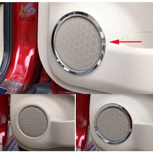 ABS Chrome Car Door Audio Speaker Ring Sound Horn Circle Cover Trim for Nissan X-TRAIL Xtrail X Trail T32 2014-2018 4pcs