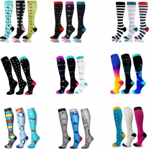 6 Pairs/Lot Compression Stockings Varicose Veins Edema Diabete Men Women Outdoor Running Cycling Long Pressure Stockings Pack
