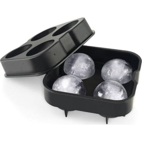 Whiskey Ice Ball Maker Silicone Ice Sphere Mold Bar Drinks Wine Accessiories 4 Large Ice Freeze Spherical Mould Kitchen Ice Tool