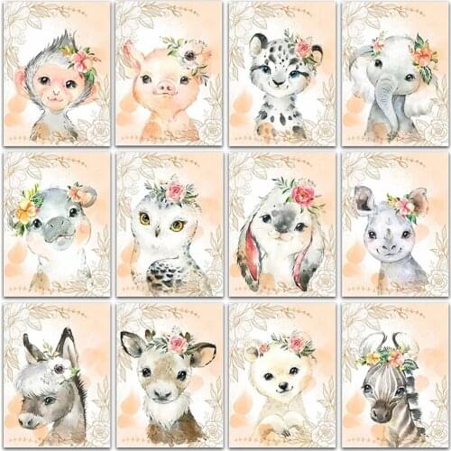 5D DIY Diamond Painting Animals Horse Elephant Rabbit Flowers Full Square&Round Diamond embroidery Cross stitch Diamond mosaic