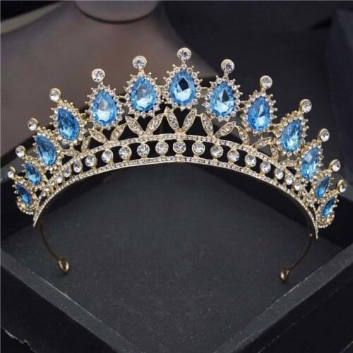 Baroque Wedding Crown Royal Queen Bridal Headdress Metal Headbands Birthday Party Tiaras Hair Jewelry Head Ornaments
