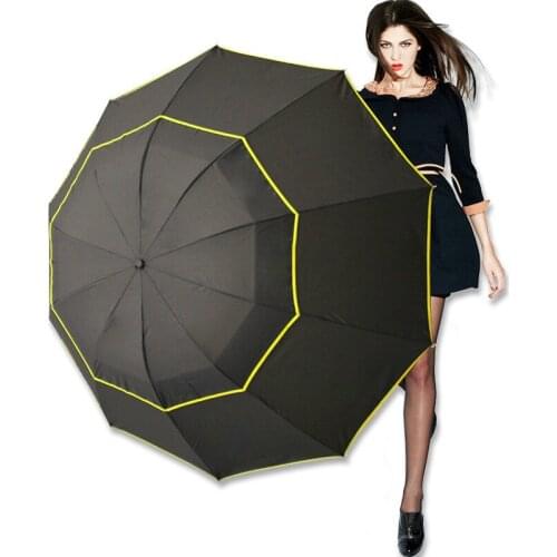130cm Big Top Quality Umbrella Men Rain Woman Windproof Large Paraguas Male Women Sun 3 Floding Big Umbrella Outdoor Parapluie