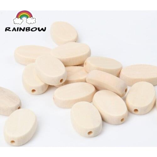 Natural Wooden Material Oval Geometric Spacer Beads For Jewelry Making Handmake DIY Accessory 20x13mm 20pcs