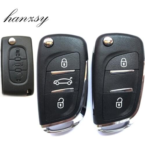 2 3 Buttons Car key Case For Peugeot 207 307 306 407 408 607 Partner Modified Flip Remote Key Cover blank Fob CE0536 VA2 blade