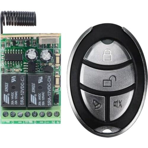 DC 12V 2 CH RF Wireless Remote Control Lighting Switch System,4 Button Transmitter + 1 X 2 Channel Receiver,315/433 MHZ