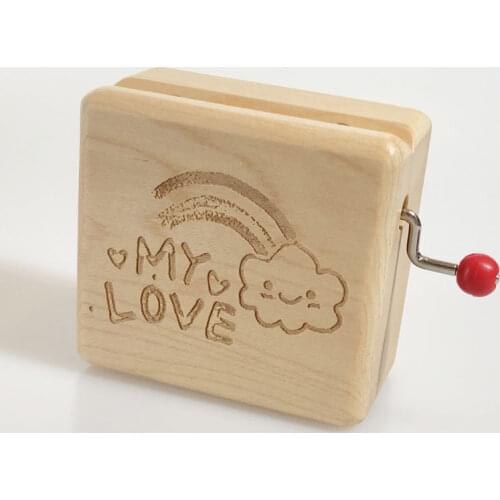 Handmade Wooden music box Somewhere Over the rainbow birthday Christmas Valentines day lovers gifts special free shipping