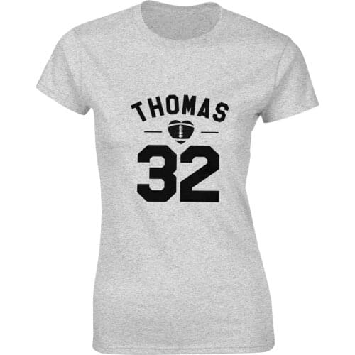 Womens Custom Name Number Football T Shirt Soccer Fan Mom Distressed Shirt 100% Cotton O-Neck