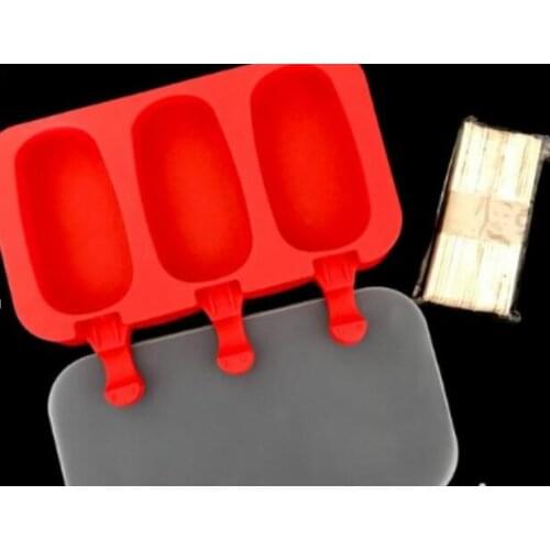 Popsicle Molds Oval ice cream molds with lids and sticks Frozen Ice tray Cube Molds Silicone mould homemade popsicle molds