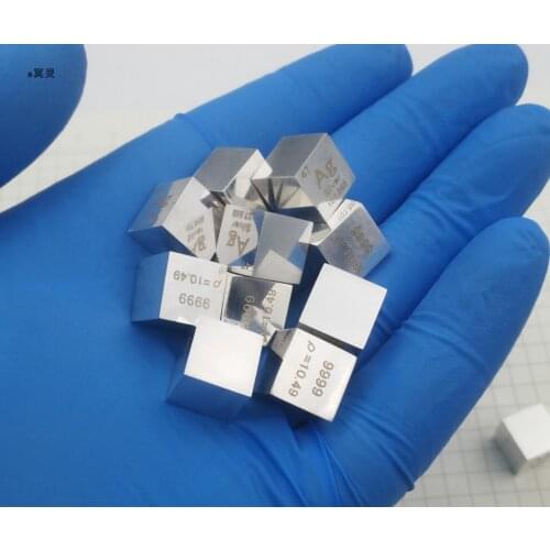 1 Piece 99.9% Purity Pure Silver Ag 10mm Cube Carved Element Periodic Table Polished model Full mirror version