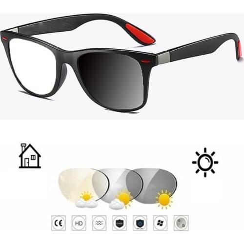 Square Retro Classic Men Ultralight Photochromic Grey Reading Glasses +0.75 +1 +1.25 +1.5 +1.75 +2 +2.25 +2.5 +2.75 +3To +4