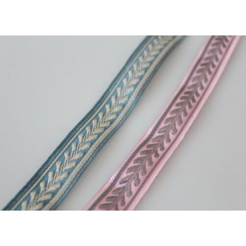 Wide 1.9cm 10yards/lot Polyester Woven Jacquard Ribbon Geometric pattern for hat curtain and clothing accessory ls-9871