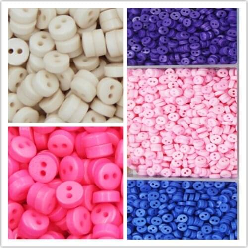 600pc 6mm 2 hole small candy mini buttons polyester resin shirt buttons for scrapbooking DIY decor kids clothes accessories