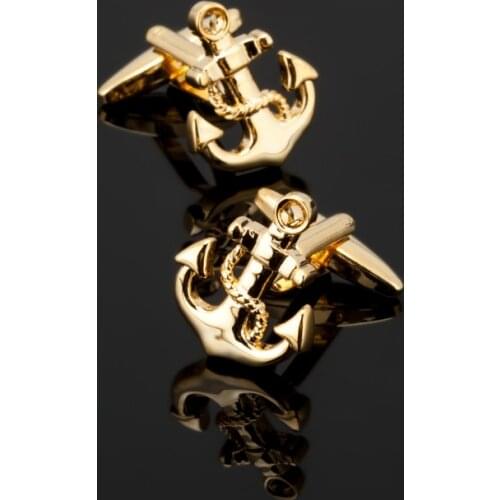 XK275 High quality mens shirts Cufflinks gold color anchor Cufflinks mens clothing accessories can be used as a gift for Dad