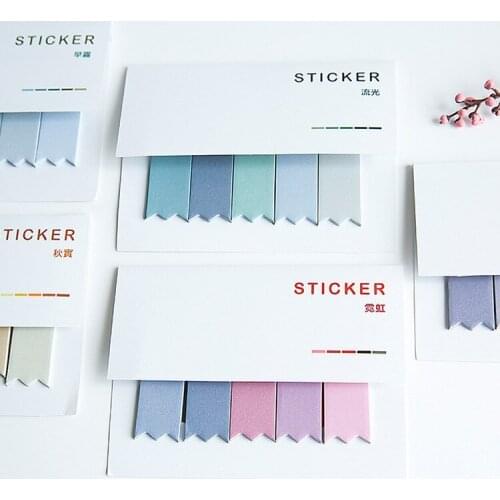 New Gradient Color Memo Pads Office Novelty Sticky Notes Planner Stickers Page Index Post Office School Supplies Stationery