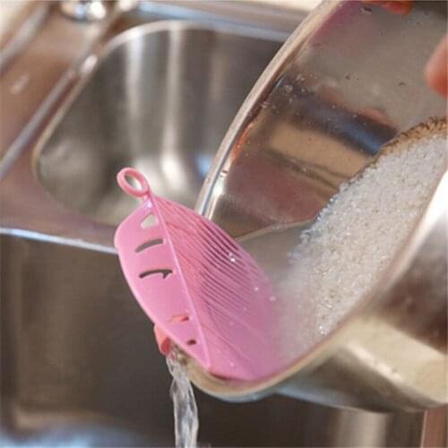 Durable Clean Leaf Shape Rice Wash Sieve Beans Peas Cleaning Gadget Kitchen Clips Tools Kitchen Tools