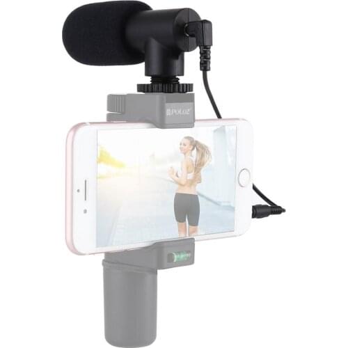 PULUZ Professional Interview Microphone For DSLR&DV Camcorder 3.5mm Audio Stereo 9.5*4.5*3.5cm Recoding Mic For Smartphones