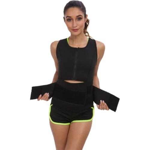 Adjustable Waist Support Women Sweat Sauna Suit Tank Top Sports Bra Slimming Corset With Waist Shaper Belly Band Trainer Belts