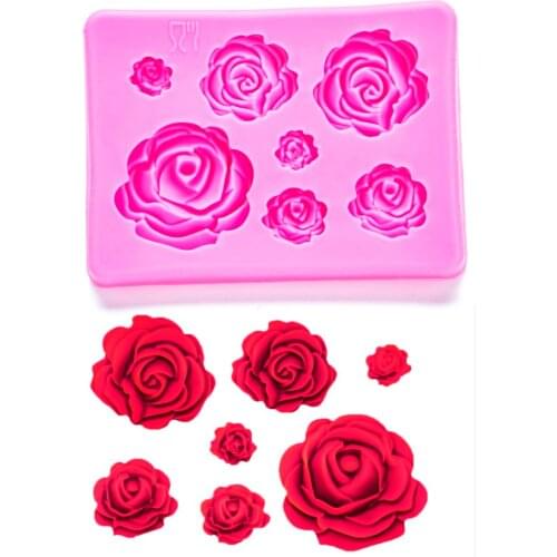 Roses Shaped fondant silicone rubber moulds for mastic confectionery accessories chocolate cake decoration tools AX2020