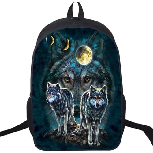 16 Inch Wolf 3d Prints Backpack for Boys Girls School Bag Teenager Usb Charging Travel Rucksack Mens Laptop Backpacks Mochila