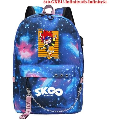 SK8 The Infinity Backpack Teens Back To School Shoulder Bag Girls Boys School Bag Canvas Bag Women Men Anime USB Charge Backpack