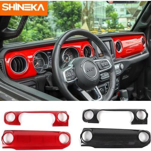 SHINEKA Interior Mouldings For Jeep Gladiator JT Car Dashboard Control Panel Gear Shift Cover Set For Jeep Wrangler JL 2018-2021