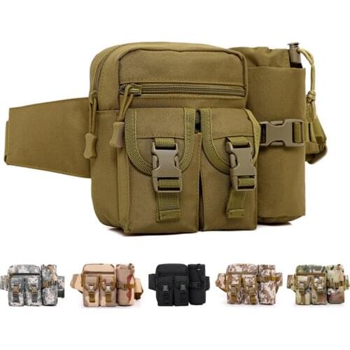 Tactical Men Waist Pack Nylon Hiking Water Bottle Phone Pouch Outdoor Sports Army Military Hunting Climbing Camping Belt Bag