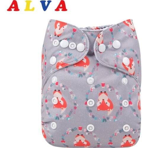 Alvababy Cloth Diaper New Printed Modern Cloth Nappy with 1pc Microfiber Insert