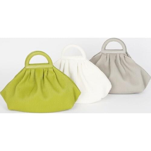 Versatile Pleated Women Handbags Soft PU Leather Fashion Daily Totes Large Capacity Shopping Crossbody Messenger Bag