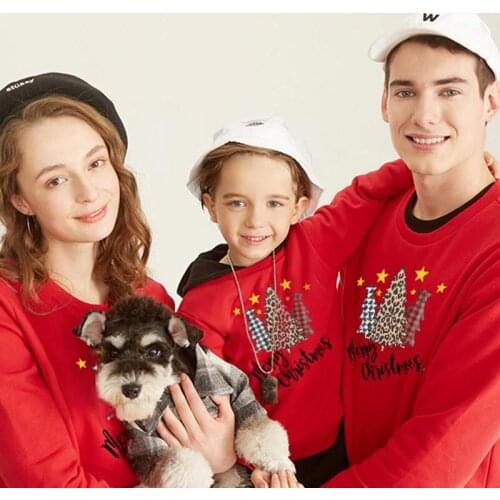 Ugly Christmas Steater Family Matching Costumes Xmas Tree Christmas Mom Dad Couple Outfit Sweaters 2021 New Red White Hoodie