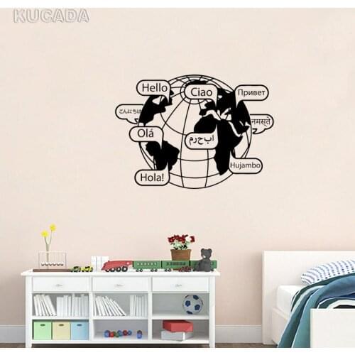 Vinyl Wall Decal Stickers Hello Words Earth Office Meeting room Space Interior Home Decoration Art Decals Murals JG4130