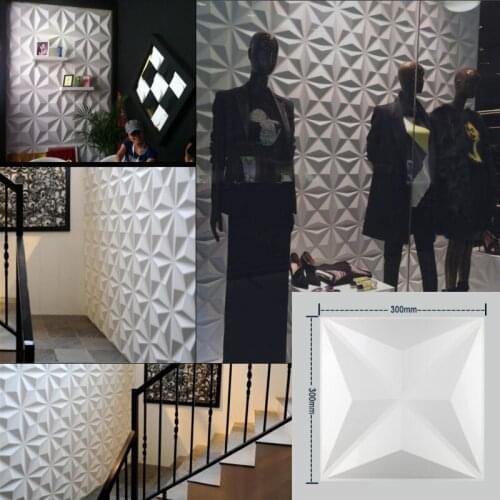 3D Waterproof Stereo Relief Wall Stickers Home Ceiling Paper Background Living Room Art Decoration 30x30cm Carved Wallpaper