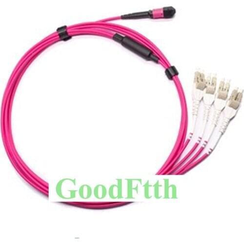 Fiber Patch Cord Jumper Cable Male MPO-LC Uniboot OM4 8 Cores GoodFtth 20-50m