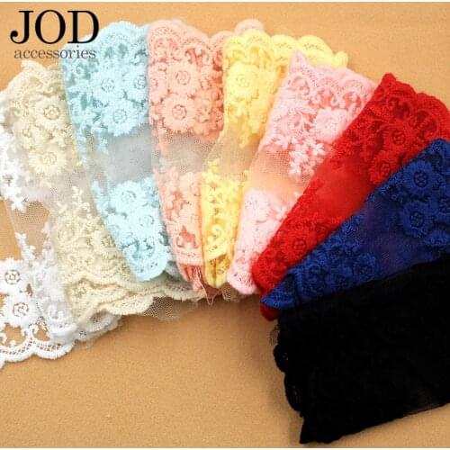JOD 12.5x100cm Soft Cotton Embroidery Lace Fabric Sewing Accessories Clothing Wide Collar Skirt Decorative Clothes Applications