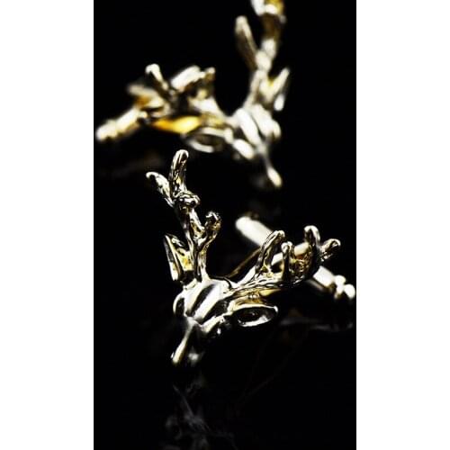 1 Pairs Deer Mens Shirt Cufflinks Silver Cuff Links Buttons Jewelry Clothing Accessories For Christmas Present