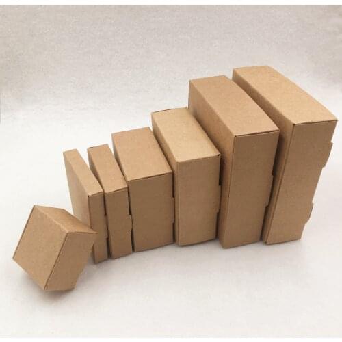 20 pcs Retro kraft paper Wedding candy/biscuit/chocolate /gift packaging paper box,small natural handmade soap kraft craft box