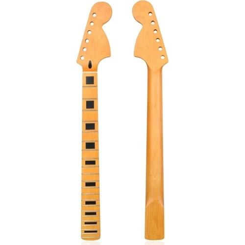 22 Frets Maple Neck with Maple Fingerboard For Electric Guitar Yellow Matte Paint Musical Instruments Accessories